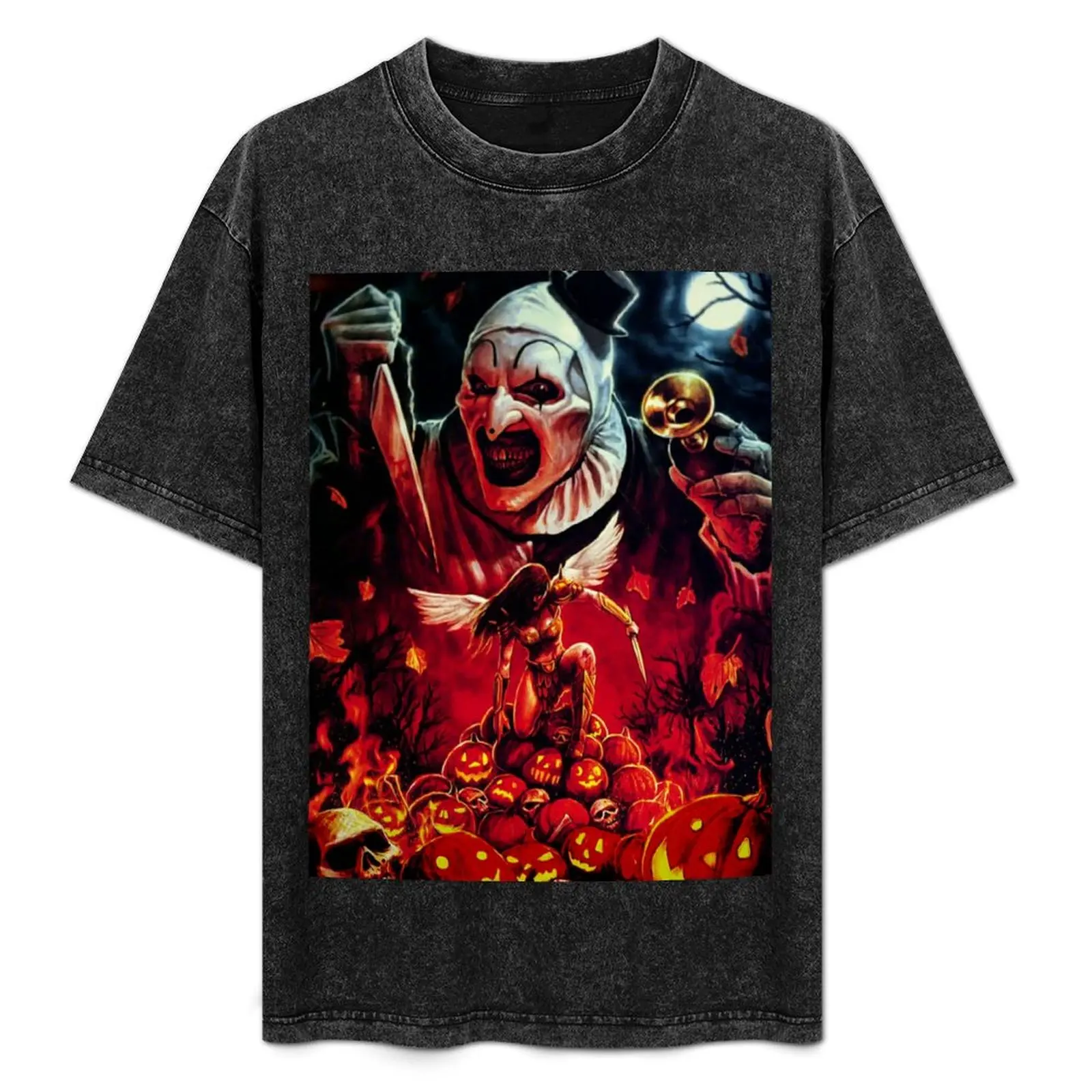 

Terrifier art the clown horror merch poster T-Shirt Basic Simple Casual Short Sleeve Tee