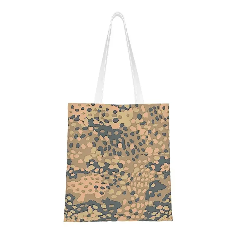 Desert Erbsenmuster Pea Dot German WW2 Camouflage Pattern Groceries Shopping Bag Canvas Shopper Shoulder Tote Bags Handbag