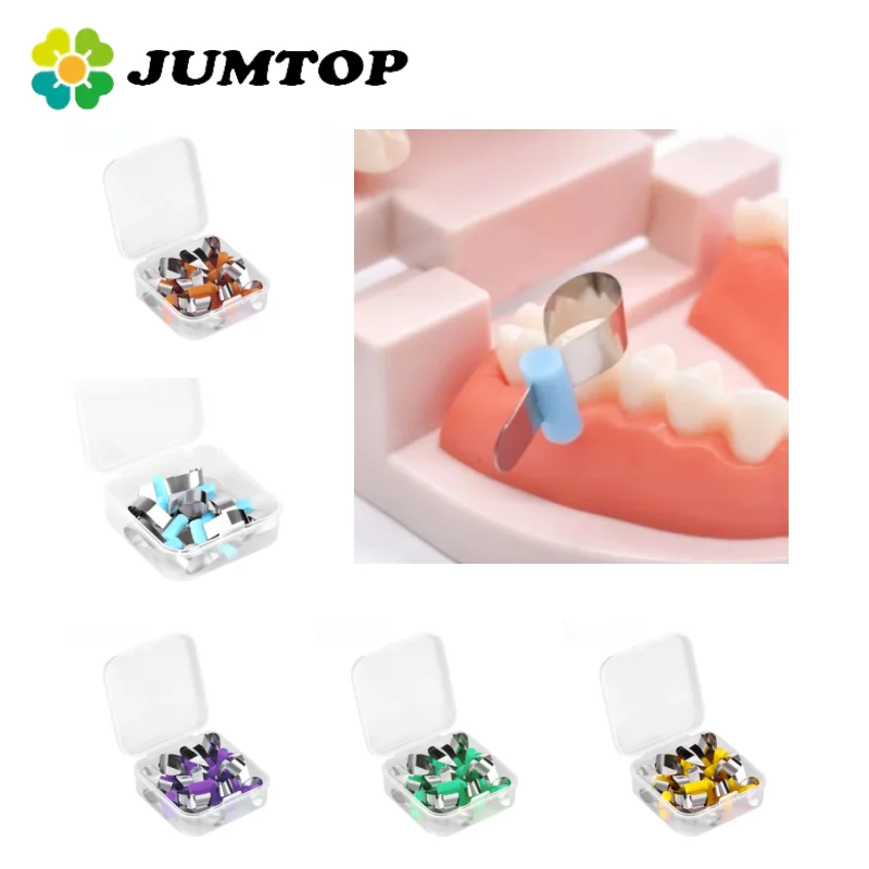 JUMTOP Dental Metal Matrices Band with Locker Orthodontic Sectional Contoured Forming Sheet Dentist Tools