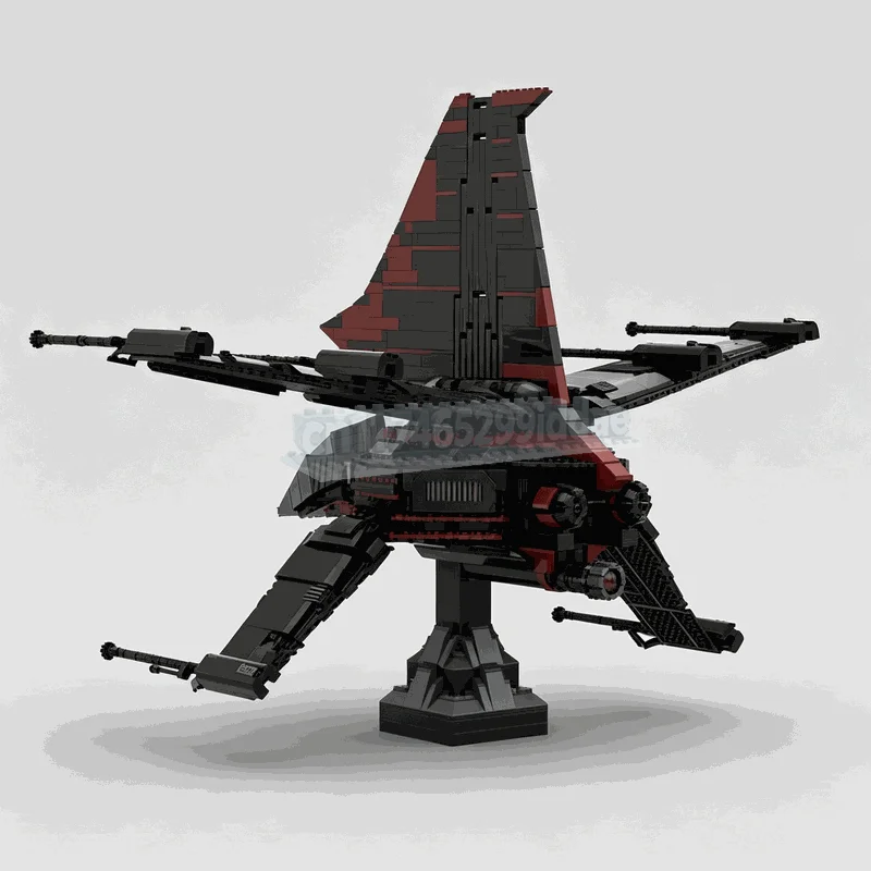 NEW 2435PCS Futuristic Dark Space Interceptor Building Blocks Sci Fi Aircraft Model DIY Assembly Set Display Collection Gift Toy