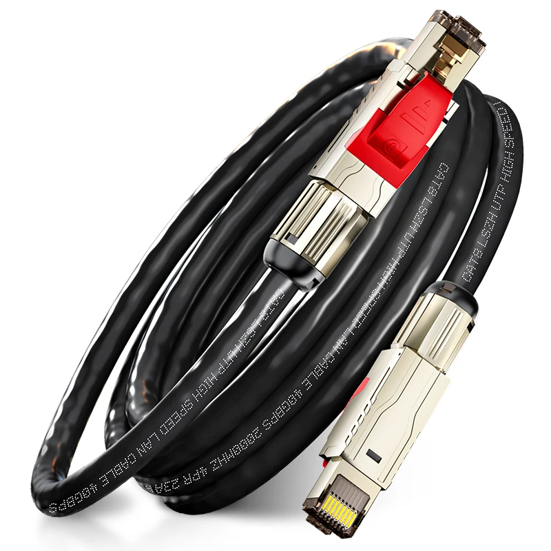 

Кабель Ethernet ROVLL Cat8 40 Гбит/с, LSZH SFTP, с разъемами RJ45 из цинкового сплава, с медными жилами высокой чистоты, для центров обработки данных, маршрутизаторов, ПК