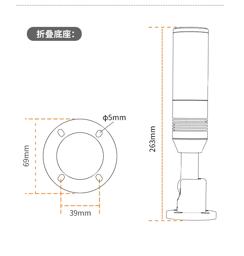 Tricolor In 1 Layer Led Signal Tower Light Aluminum Alarm 24V LED Cylindrical Warning Machine Light For Industrial Machines