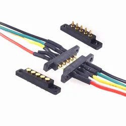 2/10 Pcs Female Male Spring Loaded Connector Pogo Pin 5 7 Pin 2.54 MM Pitch Through Holes With Flange Panel Mount Single Row