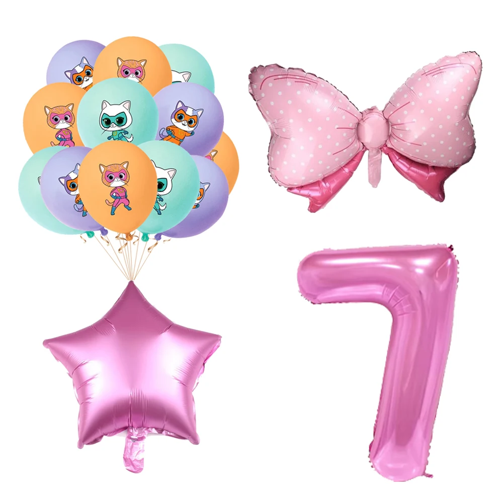 Superkitties Happy Birthday Party Decor Paw Meow Cat Super Kitties Geschirr Tischdecke Teller Tasse Geschenkset Kinderparty-Spielzeug