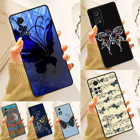 Music Notes Butterfly Case For Samsung Galaxy S24 Plus S23 S20 S21FE Lite S22 Ultra Note 20 S8 S9 S10 Phone Coque