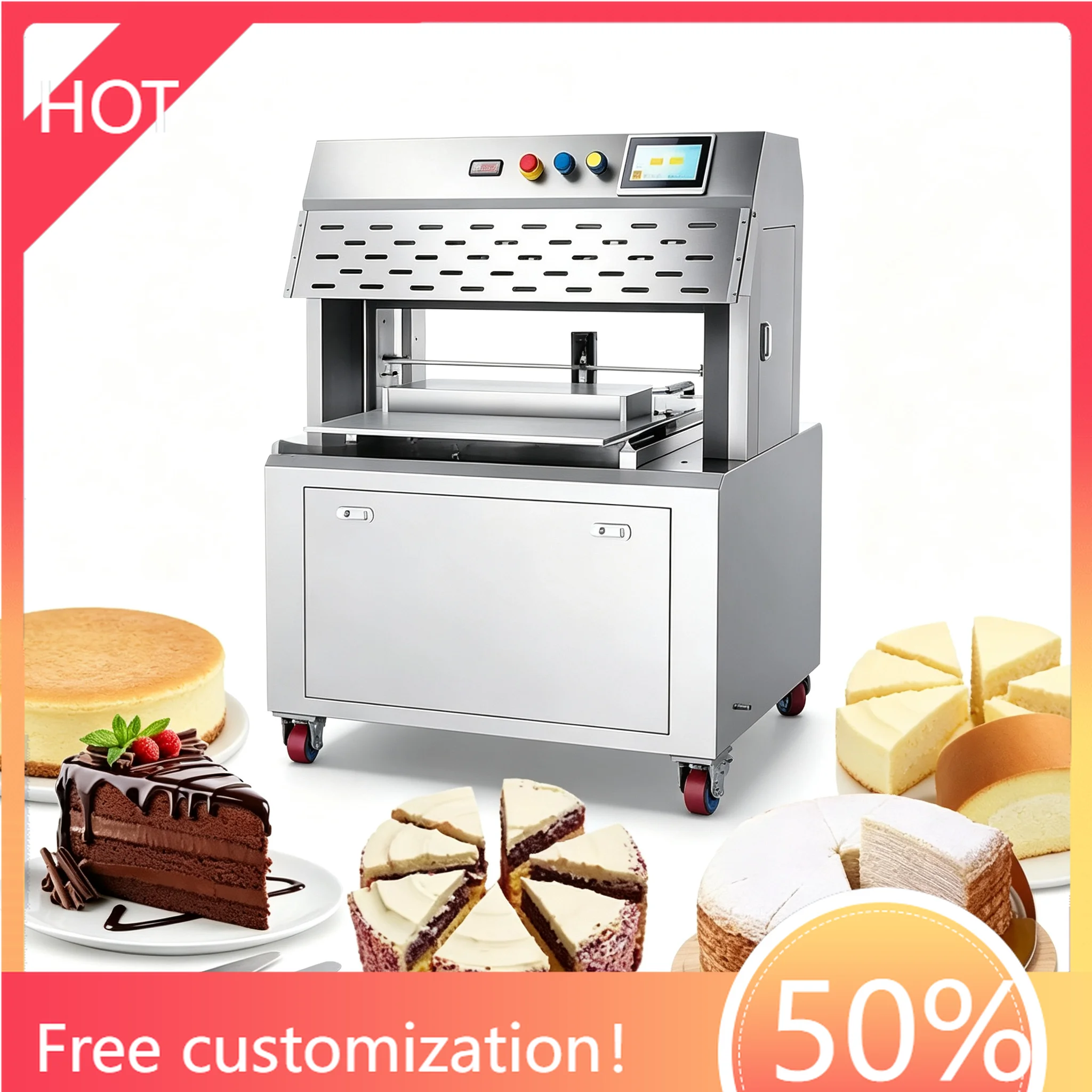 Cake Cutting Machine High Precision Slicing Unit Smooth Cut Surface for Square Rectangular Pastry Workshop Custom