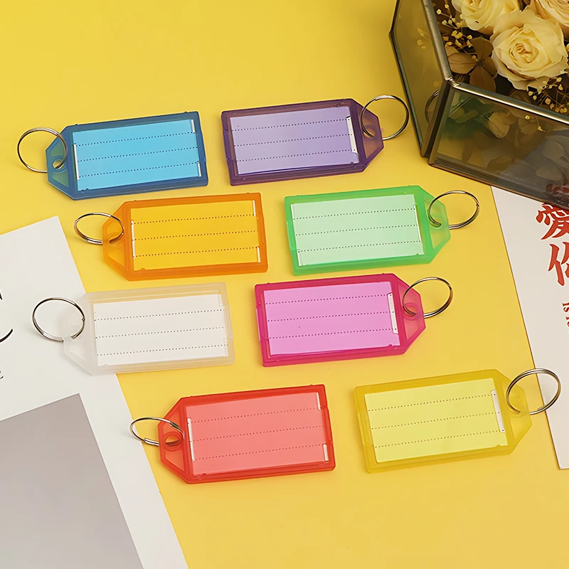 10-100PCS Assorted Color Flap Key Tags Luggage Backpack Car Key Marking Tags Double-sided DIY Information ID Label Name Tags ZYF