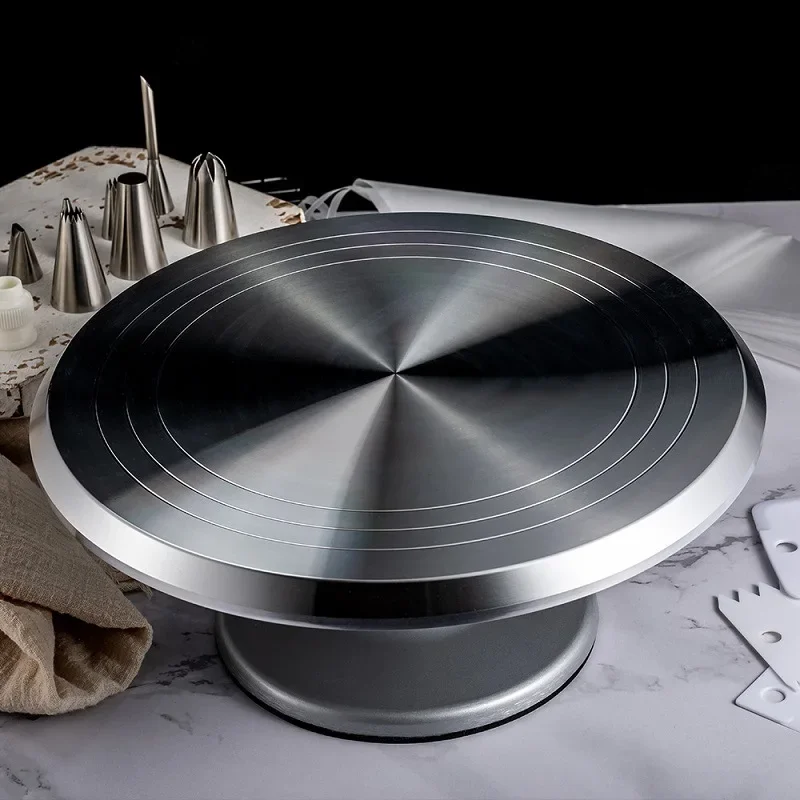 8-12 Inch High-quality Cake Turntable Platform Aluminum Alloy Rotating Baking Stand Decorating Tools Mould Scale Maker Dessert