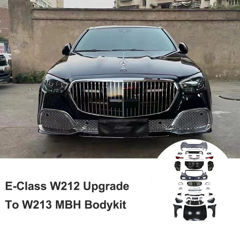 

W212 To W213 Body Kit For Benz W212 E class to 2023 W223 MBH Look Car Bumper Headlights Taillight 213 Bonnet Fenders