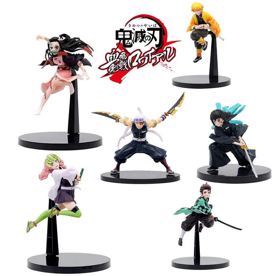 Anime Demon Moordenaar Kimetsu No Yaiba Figuur Kamado Tanjirou Actie Figuur Agatsuma Zenitsu Nezuko Krijger Pvc Model Speelgoed