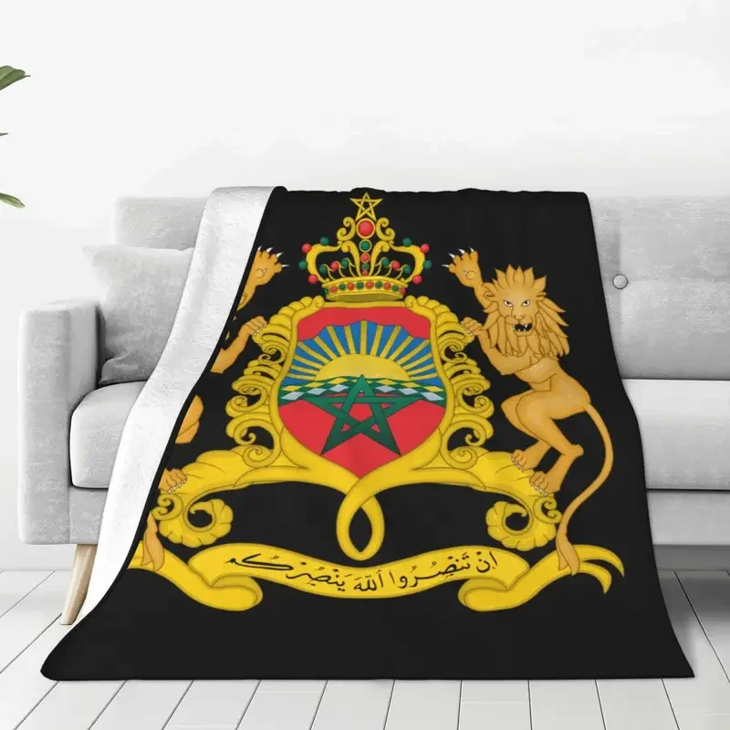 Kingdom Of Morocco Merch Blankets Flannel Printed Bed Moroccan Patriotic Throw Blankets Cozy Soft for Bedroom Bedding Throws