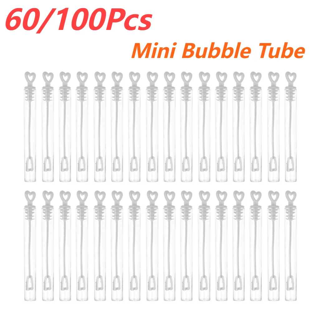 미니 버블 튜브 화이트 비누 병 장난감, 손님용 결혼 선물, 어린이 생일 파티 선물, 베이비 샤워 장식, 60 개, 100 개 