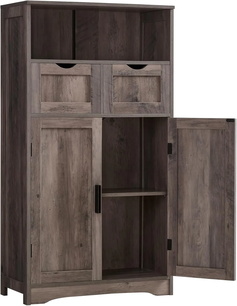 

Iwell Large Storage Cabinet with 2 Drawers & 2 Shelves, Bathroom Cabinet, Cupboard for Living Room, Kitchen, Office