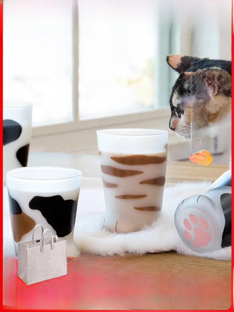 

Cute Foot Glass Cup IA izuka Kogasa Japanese round ape Milk Cup Children Water Cup Soft Healing Sle Printed Glass Cup