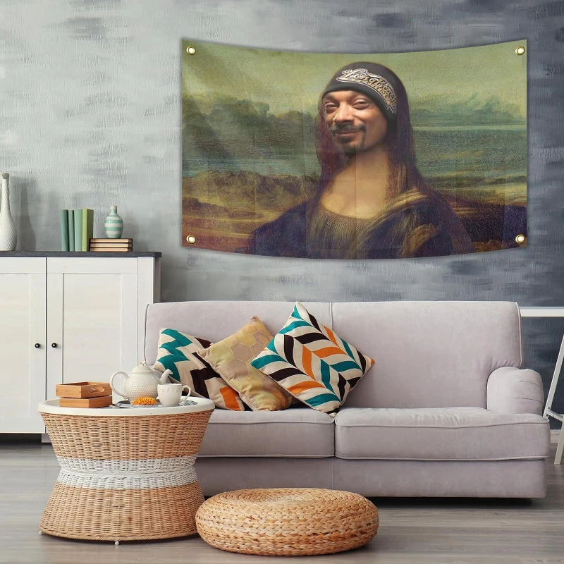 VIKAMA Funny Meme Picture Tapestry, Retro Famous Painting Wall Hanging, Weirdcore Aesthetic Decor for Dorm Bedroom Bar