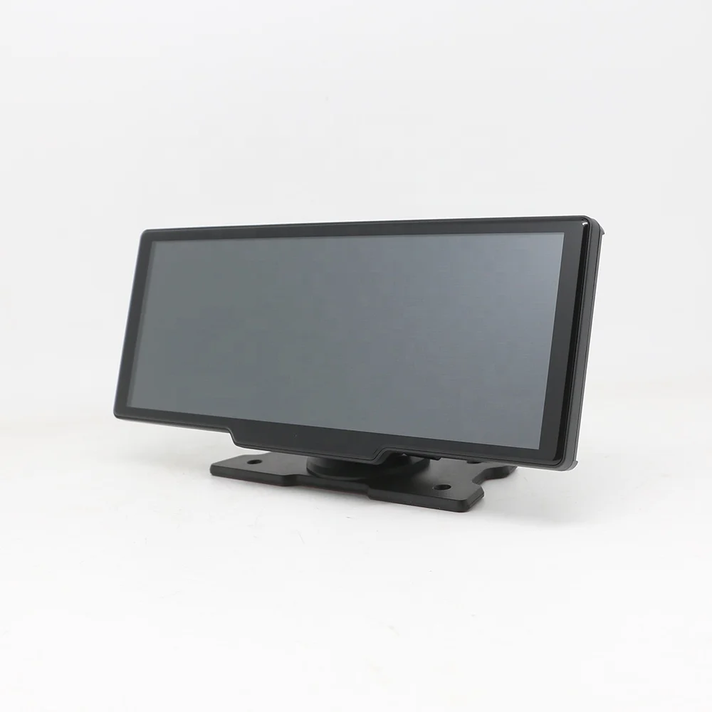 10.26 IPS Car Dash Cam DVR مسجل سيارة مزدوج يدعم الرؤية الليلية Carplay اللاسلكية وAndroid Auto