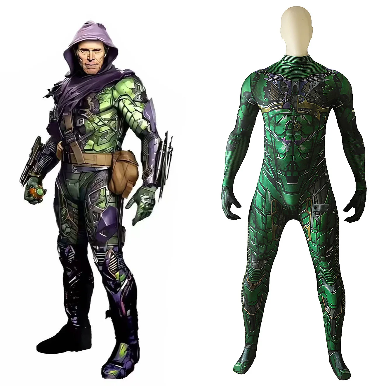 

Костюм-комбинезон Зеленого Гоблина для косплея, костюм персонажа фильма для Хэллоуина, вечеринок и выступлений для взрослых и детей