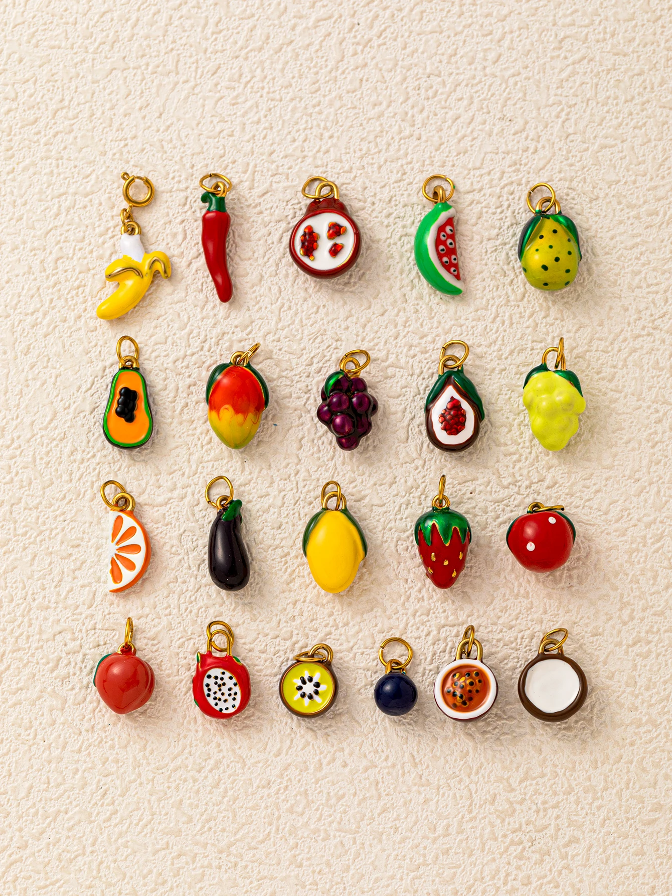 Nischen-Frische Mode Trendige Fruchtserie Mango Erdbeere Wassermelone DIY Anhänger Charms für Schmuck – Detail 3
