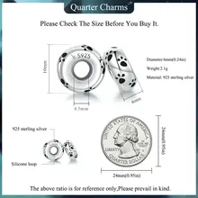 925 Silver Dog & Cat Footprint Charm #5