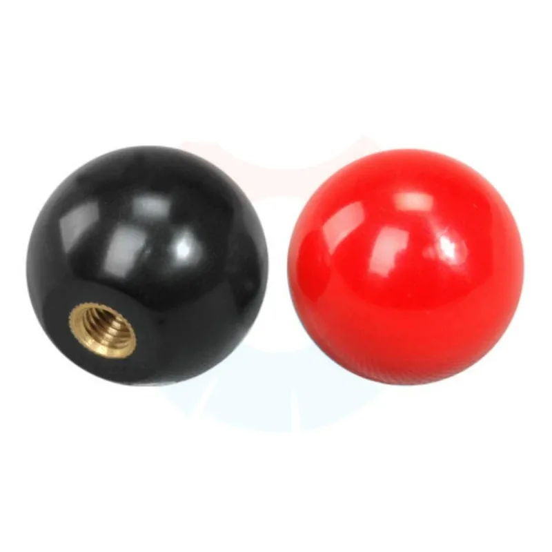 2pcs M12-M16 bakelite ball hand nuts brass core plastic balls machine tool handel nut red black color 40mm-50mm outer diameter