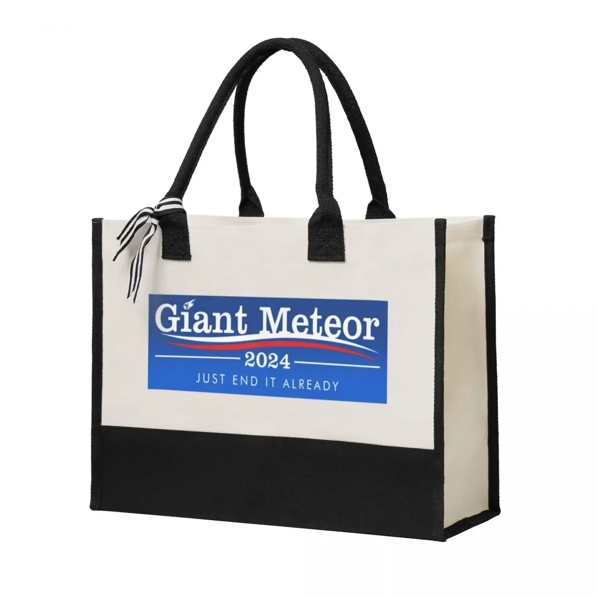 

Canvas Gift Shopping Bag Giant Meteor 2024 Just End It Already Canvas Large Capacity Bag Customizable Quality Gifts