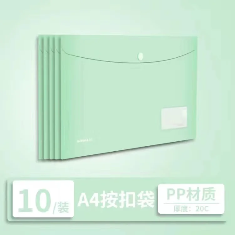 B-SHAMO 10pcs Plastic Envelopes with Snap Button Closure Extra Large Water-Resistant File Folder Poly Envelopes Expanding Folder