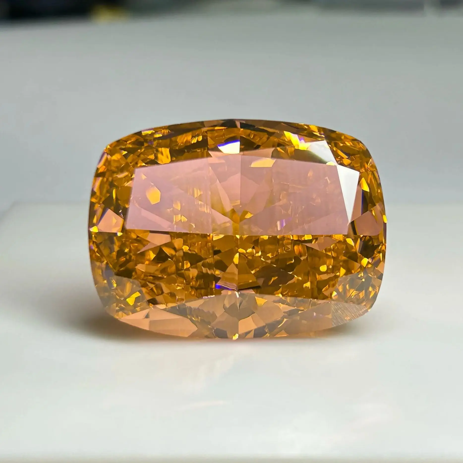 

Pink Morganite CZ Big Stone 30x40mm 370 Carats Fancy Yellow Zircon Cushion Cut Cubic Zirconia Gemstones