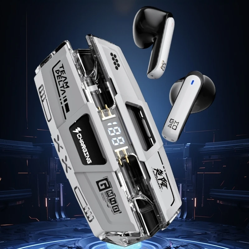 TWS سماعة رأس لاسلكية بلوتوث 5.3 GM40 الكمون المنخفض سماعة الألعاب ستيريو الصوت سماعة حياة طويلة HiFi وضع مزدوج سماعة الموسيقى