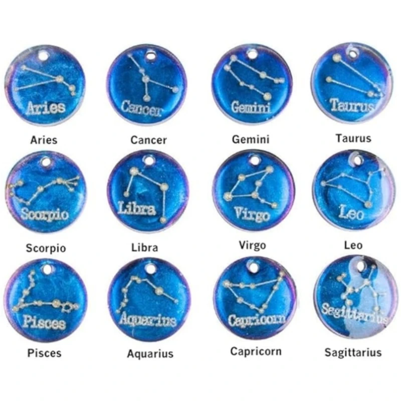 Gotero de cristal DIY, colgante de 12 Constelaciones, molde de silicona de resina epoxi