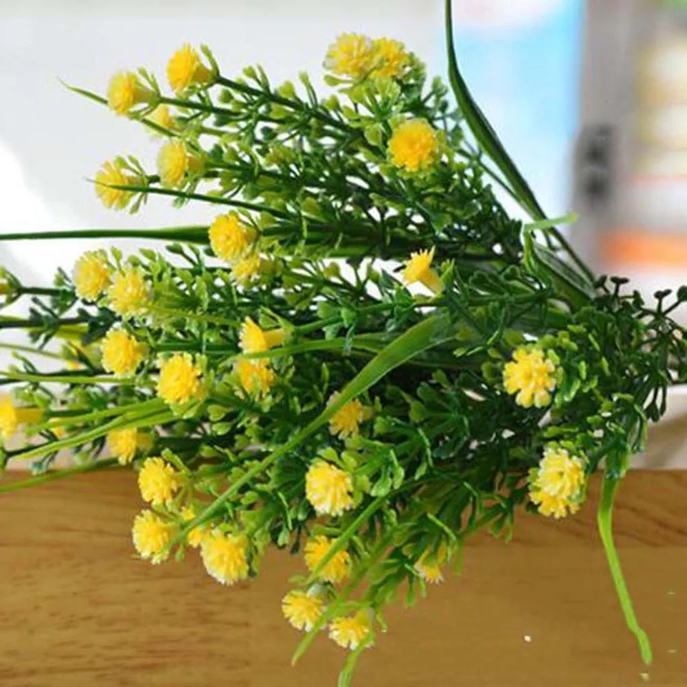 プラスチック造花屋外 UV 耐性造花装飾緑庭低木植物ホームウェディングパーティーの装飾