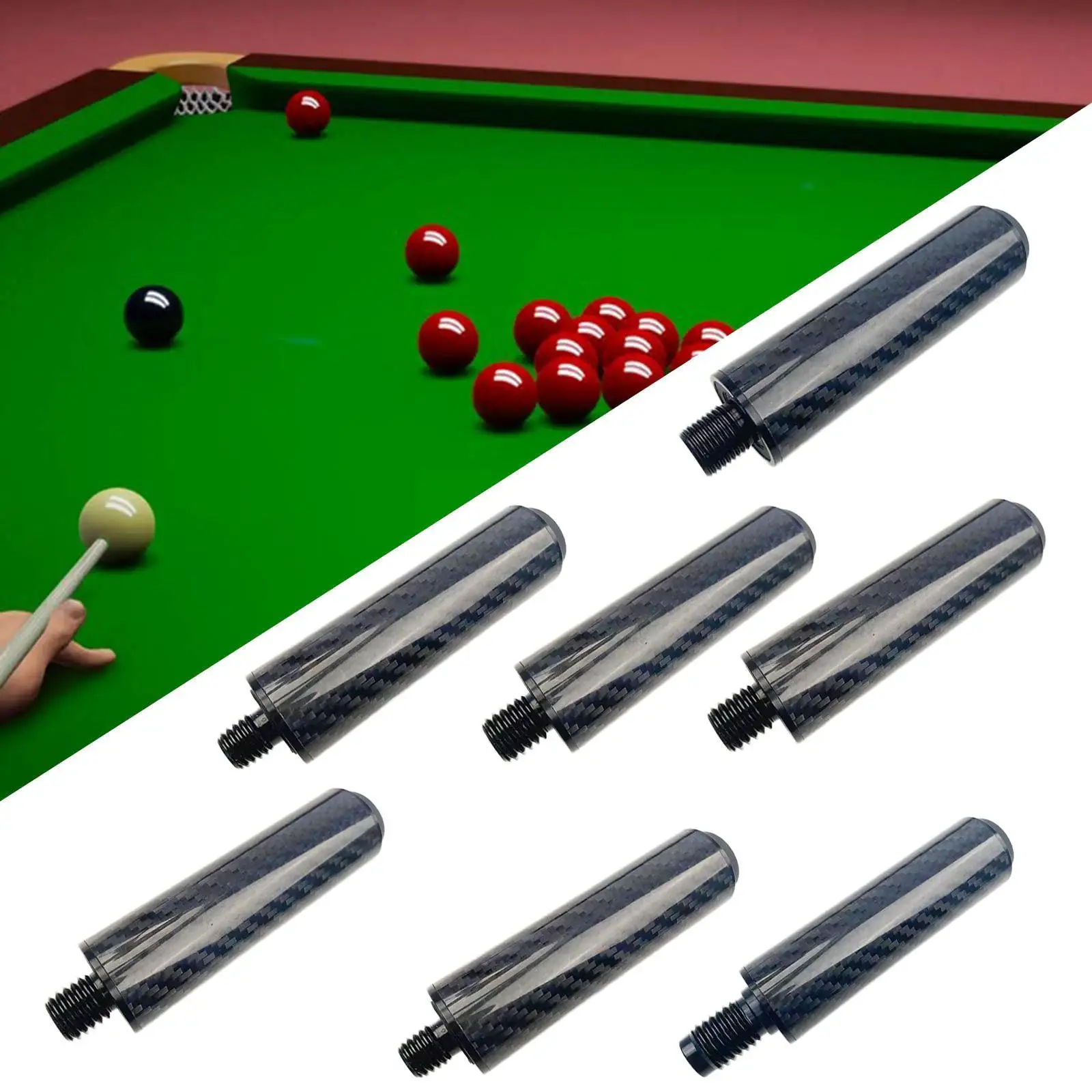 Pool Cue Extender 8 inch draagbare koolstofvezel biljart poolstokverlenging