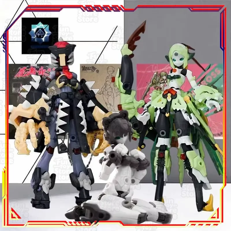 

QK-TL-001 Gene Interference Series Mantis Armor Assemble Mecha Figure 16cm Movable Female Robot Collectible Model for Fans