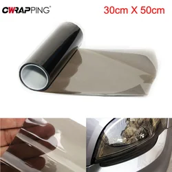 30*50cm Car Light Film Car Smoke Black Tint Headlight Taillight Fog Light Vinyl Film 95% Transmittance Exterior Accessories