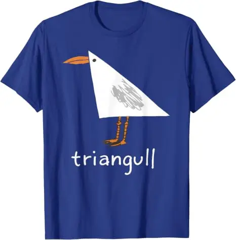 Triangull Dreieck Möwe Vogel Wortspiel Lustiges Strand-T-Shirt Y2k Vogelkunst Grafik-Bekleidung Weiche Baumwolle Kurzarm-T-Shirts Neuheit – Detail 13