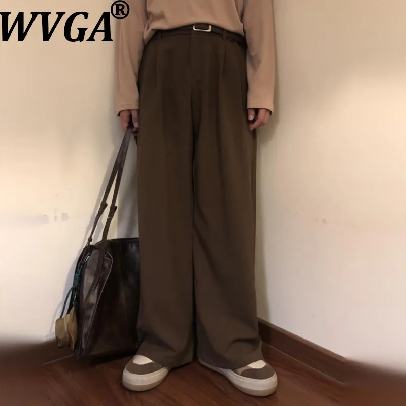 

WVGA мужские новые весенне-осенние американские ретро-стили простые модные широкие нишевые шикарные повседневные прямые брюки Ins W18288