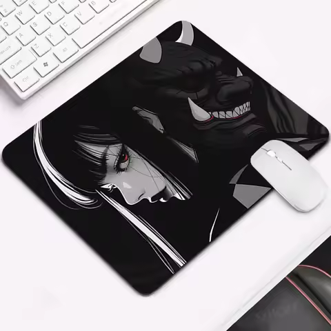 Oni Mask Anime Girl Mousepad Small Mousepad Gamer E-Sports Speed Mause Carpet Office Desk Mat PC Setup Gaming Accessories Pad