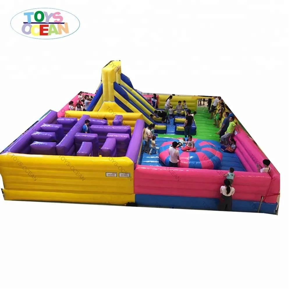 2025 New Colorful Indoor Inflatable Combo  Playground Jumping Bounce Obstacle Course With Slide Trampoline and Maze for Kids