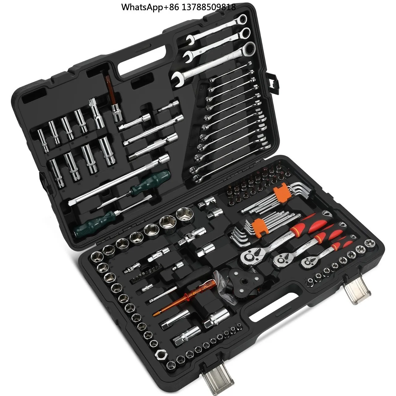 Cr-V Material Ratchet Wrench Socket Tool Set OEM Customizable Hand Tool Kit with Box for Car Repair