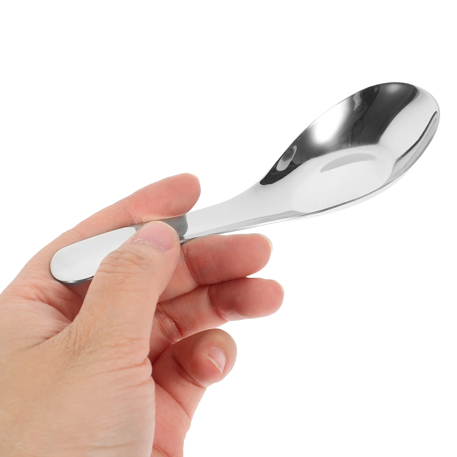 

2Pcs Stainless Steel Flat Spoons Long Handle Oil Free Easy Clean Kitchen Utensils Tableware Soup Spoon Set