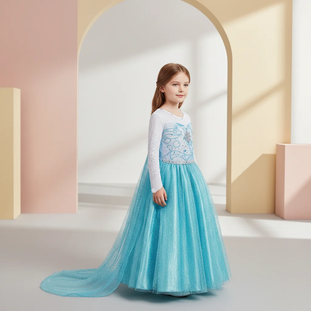 Adorable Snow Queen Costume for Little Girls Elegant Dress Up Birthday Present for Daughter Granddaughter Holiday Celebration