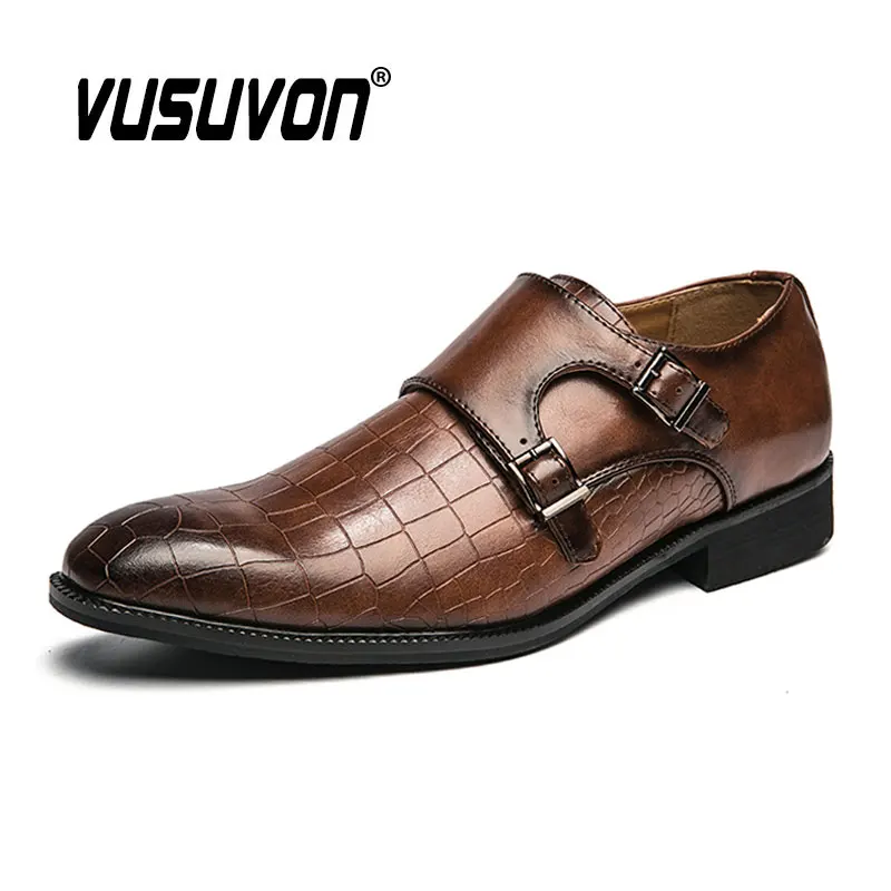 Genuine Leather Mens Loafers Handmade Monk Strap Wedding Party Casual Dress Shoes Summer Autumn Footwear for Boys 39-45