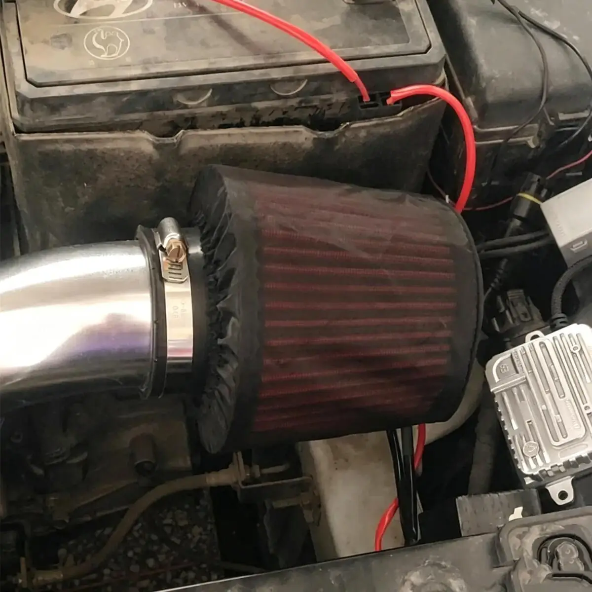 Upgraded Real Universal Cone Air Filter Protective Cover Waterproof Oilproof Dustproof for Car High Flow Cold Air Intake Filters