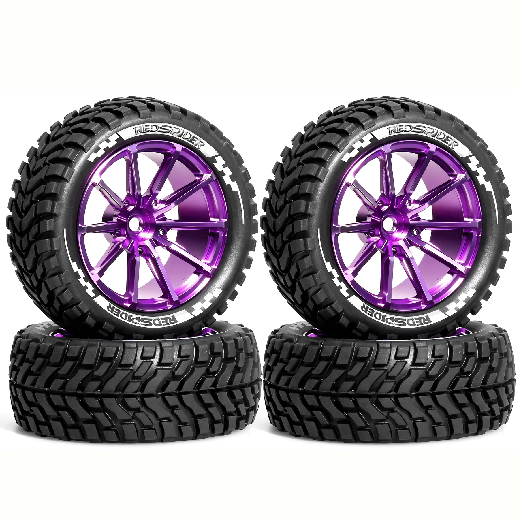 

1/10 flat road tires 12mm hexagonal metal wheels, suitable for track models such as Tamiya XV01 TT 10 quadrillion Traxxas · HSP