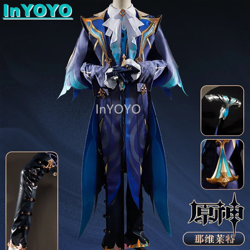 InYOYO Neuvillette Judge Cosplay Costume Genshin Impact Game Suit Handsome Uniform Halloween Party Outfit For Men S-XXL New