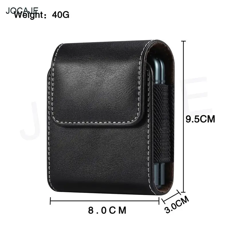 Magnetic Adsorption Flip Leather Pouch Case For Samsung Z Filp3 Motorola Razr 5G Belt Clip Waist Bag Cover For Huawei P50 Pocket