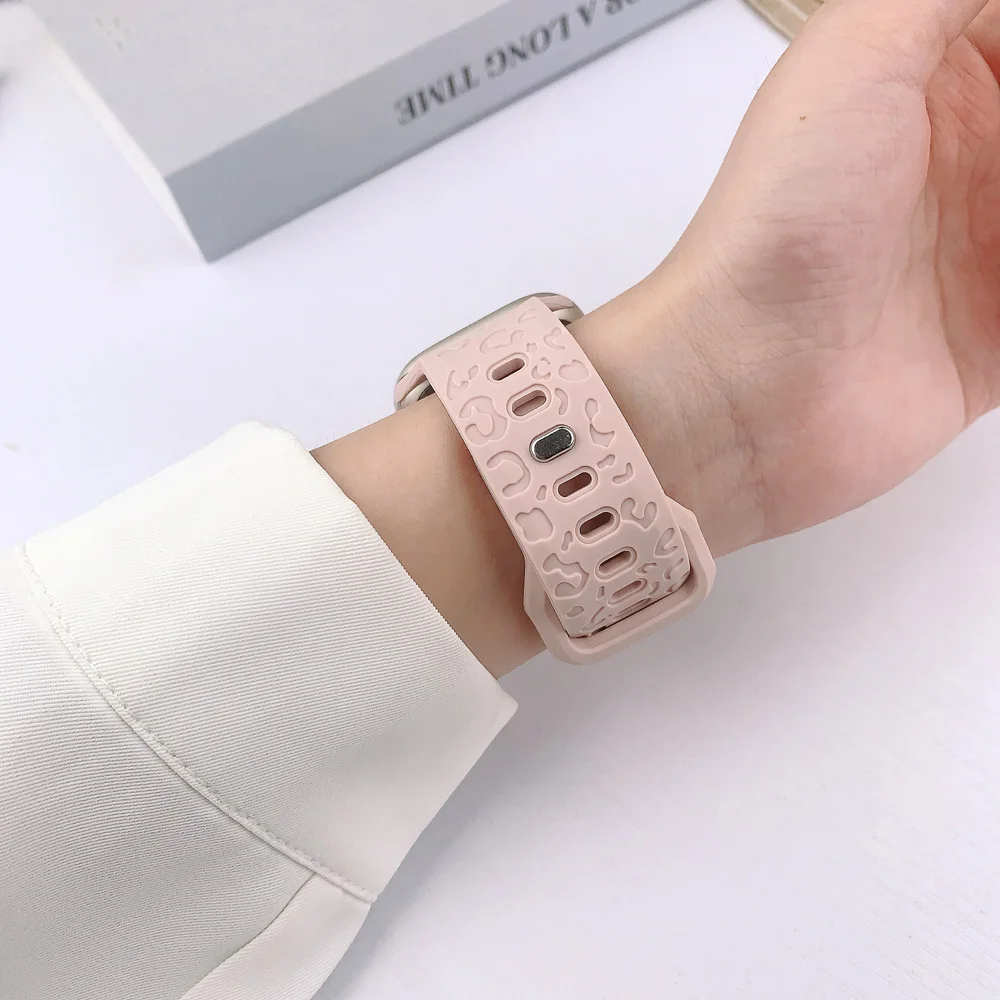 حزام لساعة أبل 44 مللي متر 42 41 40 مللي متر 45 مللي متر 49 مللي متر سوار منقوش بالزهور Correa لسلسلة IWatch 10 9 7 SE 6 8 Ultra 2