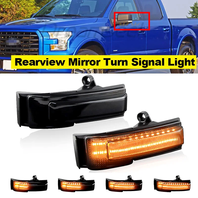 2Pcs For Ford F150 F-150 Pickup 2015-2021 OEM#FL3Z-13B375-AA Auto Left Right LED Rear View Mirror Turn Signal Light Lamp