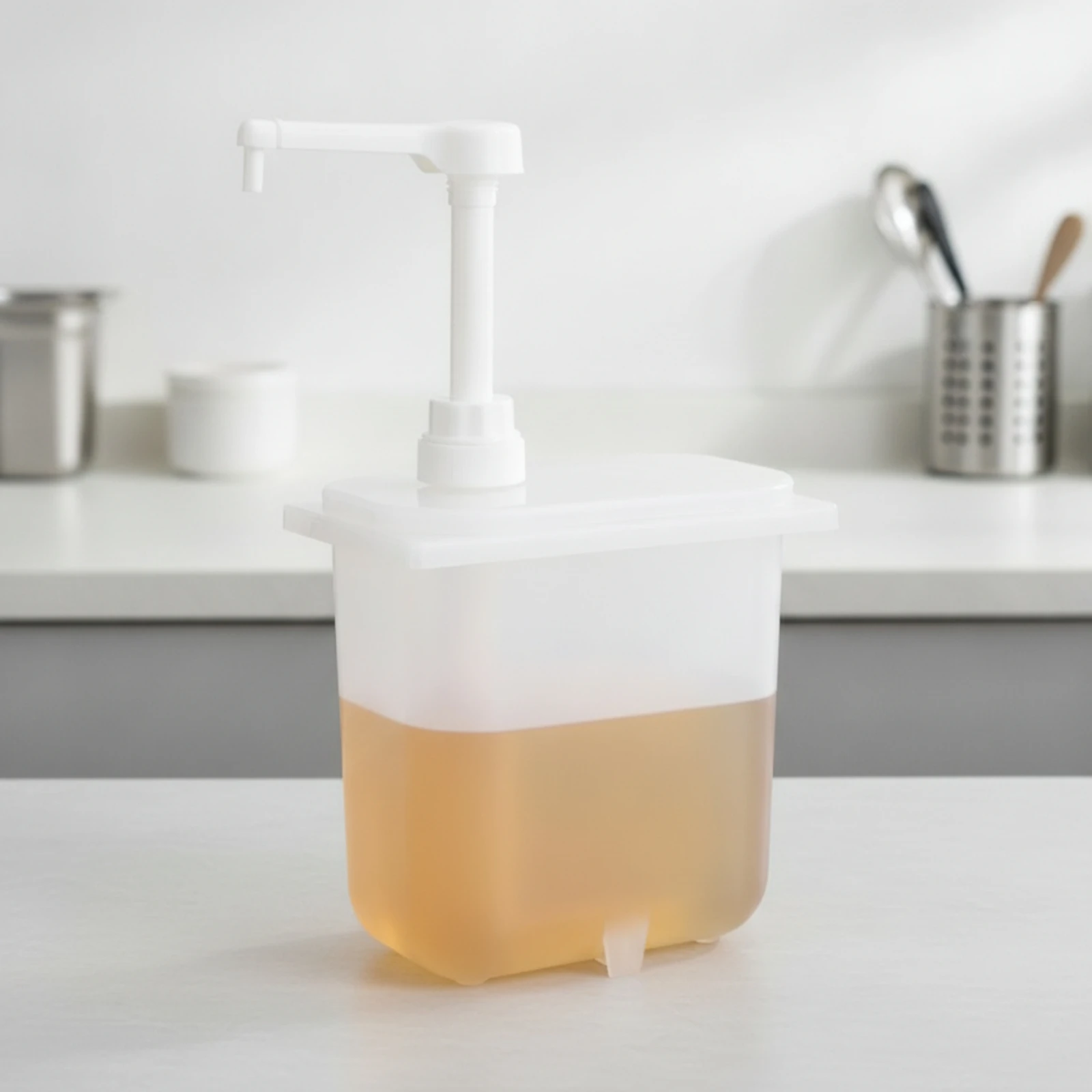 Home Barista - Hand Pump Dispenser Translucent Countertop Dispenser