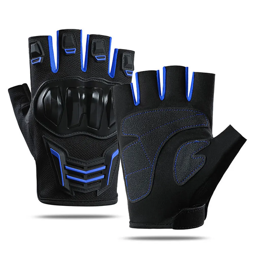 Motorcycle Gloves Men's Women Motorbike Riding Gloves Protective Gear Summer Half Finger Guantes Moto Black Protective Gear