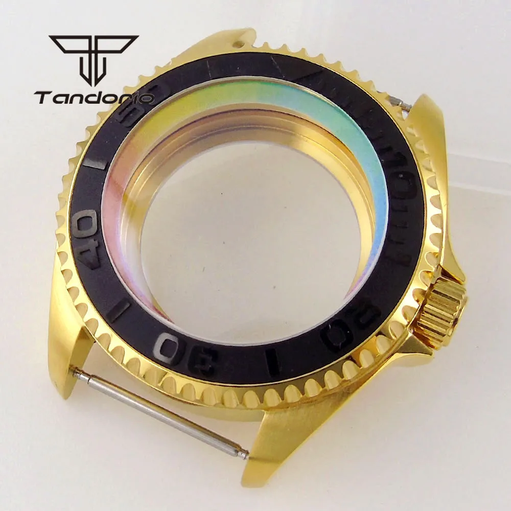 

42mm Pvd Coated Stainless Steel Watch Case Sapphire Glass Multicolor Chapter Ring See-through Back Fit NH34 NH35 NH36 Movement